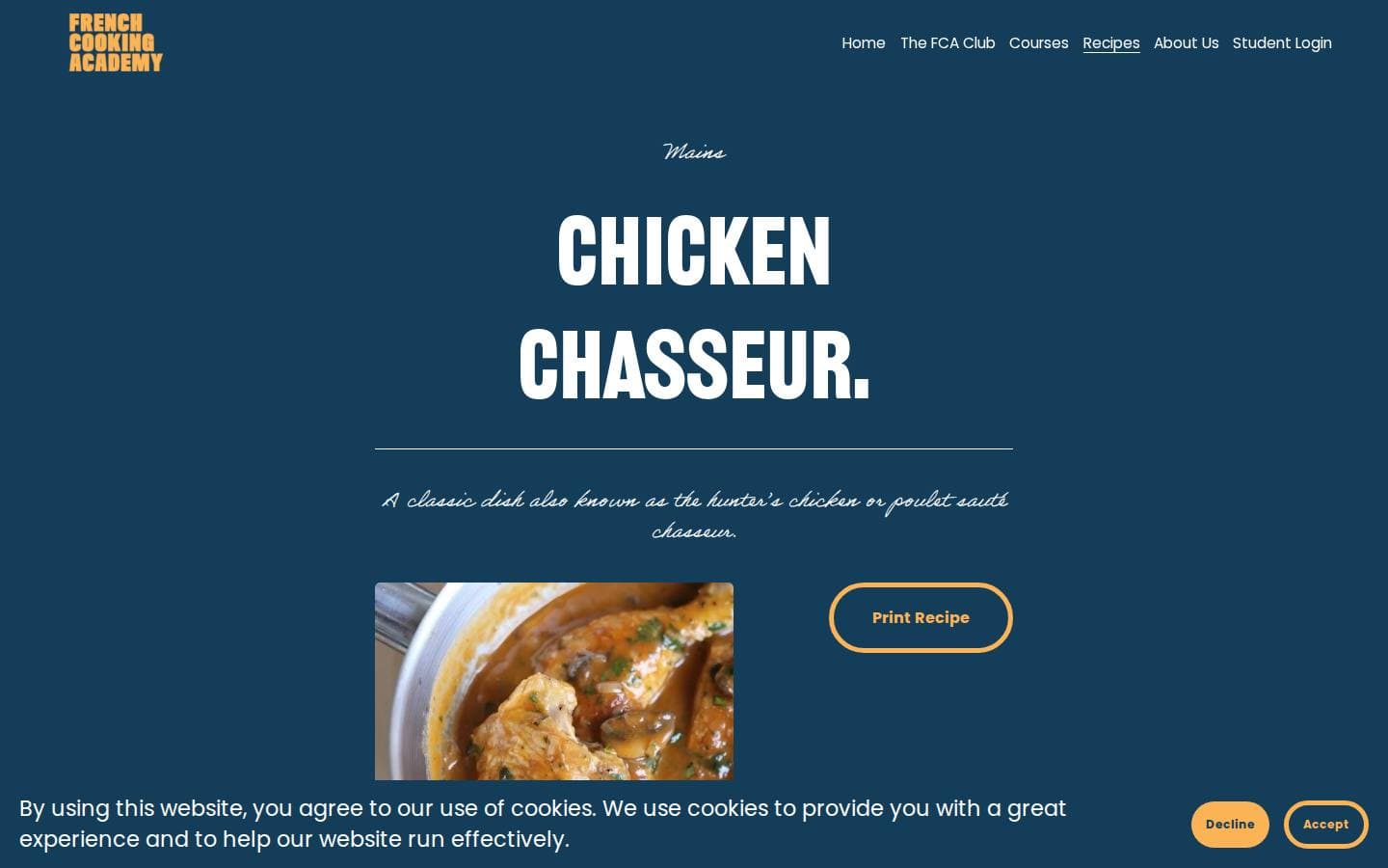 Hunter's chicken ( chicken chasseur) | French Cooking Academy