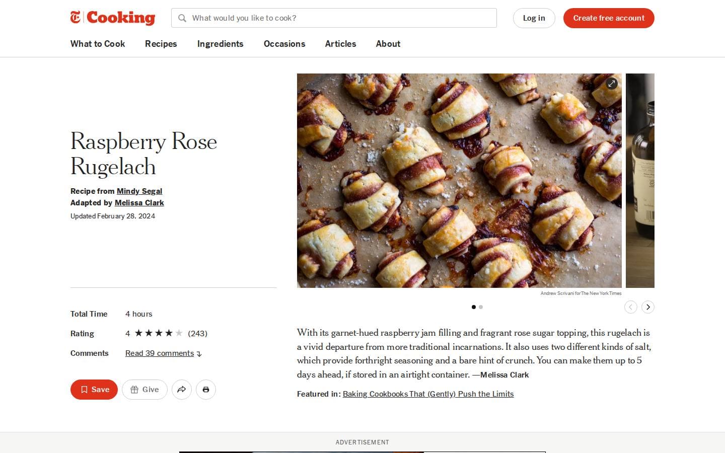 Raspberry Rose Rugelach Recipe • 4★